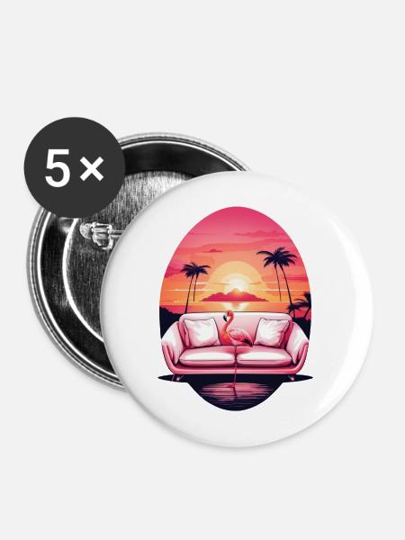 Flamingo Sofa - Buttons mittel 32 mm (5er Pack) - Weiß