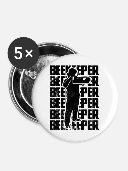 Imker - Buttons mittel 32 mm (5er Pack) - Weiß