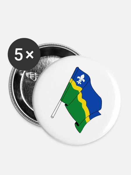 Flagge der Provinz Flevoland - Buttons mittel 32 mm (5er Pack) - Weiß