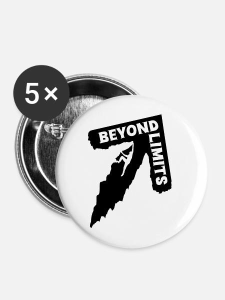 Beyond Limits - Climber [Schwarz] - Buttons mittel 32 mm (5er Pack) - Weiß