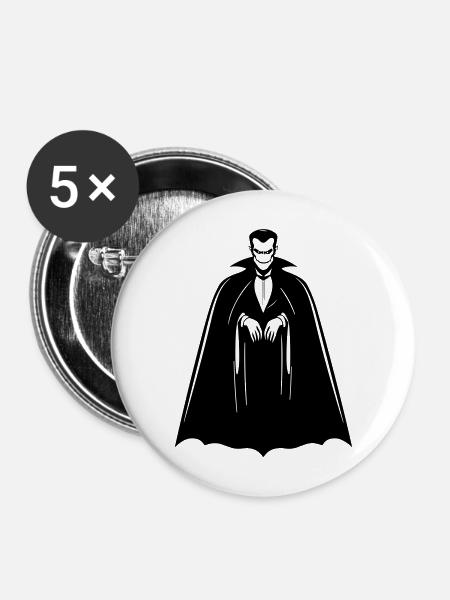 Dracula  - Buttons mittel 32 mm (5er Pack) - Weiß