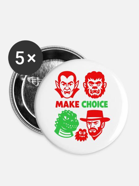 Welches Monster darf es sein? - Buttons mittel 32 mm (5er Pack) - Weiß