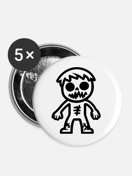 zombie_comic - Buttons mittel 32 mm (5er Pack) - Weiß