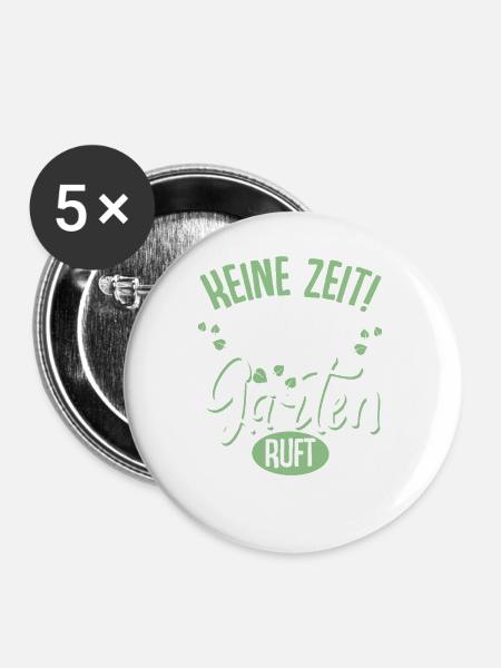 Garten Schrebergarten - Buttons mittel 32 mm (5er Pack) - Weiß