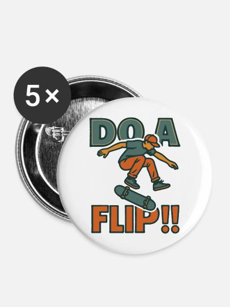 Machen Sie einen Flip DO - Buttons mittel 32 mm (5er Pack) - Weiß