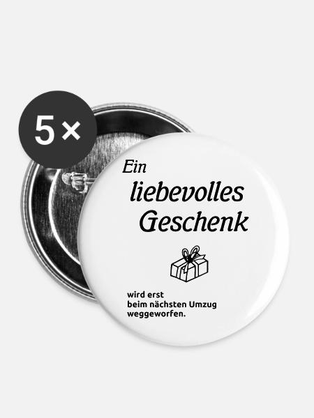 Ein liebevolles Geschenk - Buttons mittel 32 mm (5er Pack) - Weiß