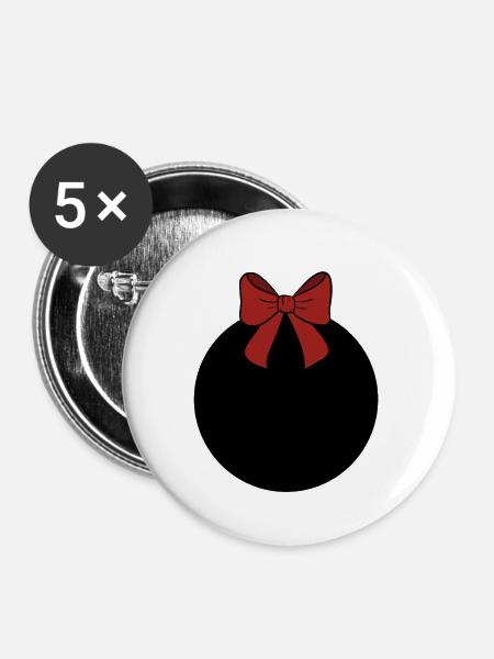 Weihnachtskugel - Buttons mittel 32 mm (5er Pack) - Weiß
