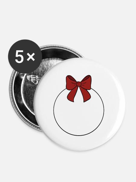 Weihnachtskugel - Buttons mittel 32 mm (5er Pack) - Weiß
