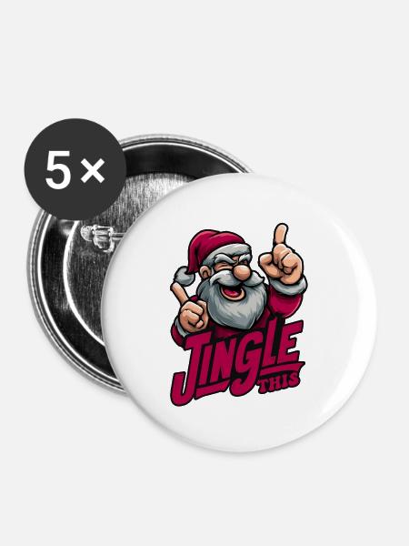 Jingle This - Buttons mittel 32 mm (5er Pack) - Weiß