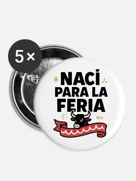 Naci para la feria - Buttons mittel 32 mm (5er Pack) - Weiß