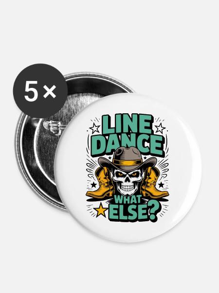 Line Dance Skull Western Boots - Buttons mittel 32 mm (5er Pack) - Weiß