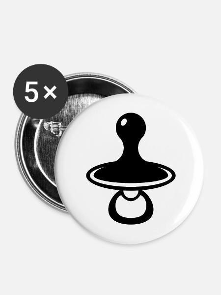 Babyschnuller - Buttons mittel 32 mm (5er Pack) - Weiß