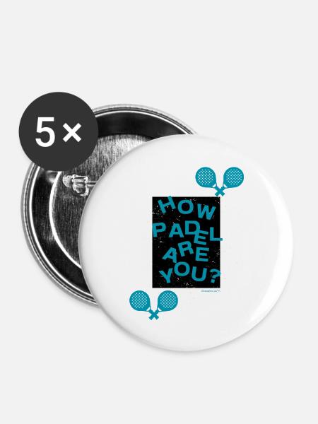 How Padel are you? - Buttons mittel 32 mm (5er Pack) - Weiß
