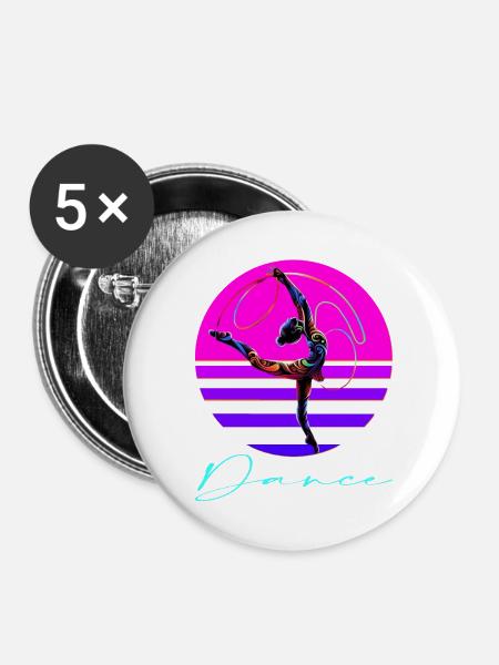 Dance - Buttons mittel 32 mm (5er Pack) - Weiß
