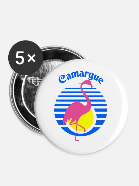 Camargue - Buttons mittel 32 mm (5er Pack) - Weiß
