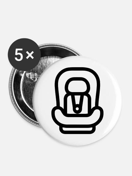Kindersitz - Buttons mittel 32 mm (5er Pack) - Weiß