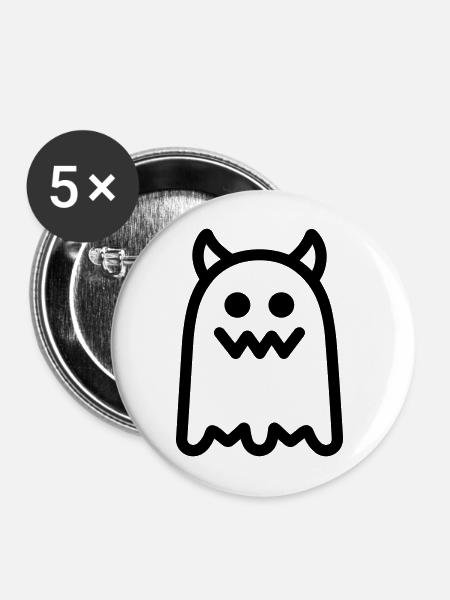 Ungeheuer - Buttons mittel 32 mm (5er Pack) - Weiß