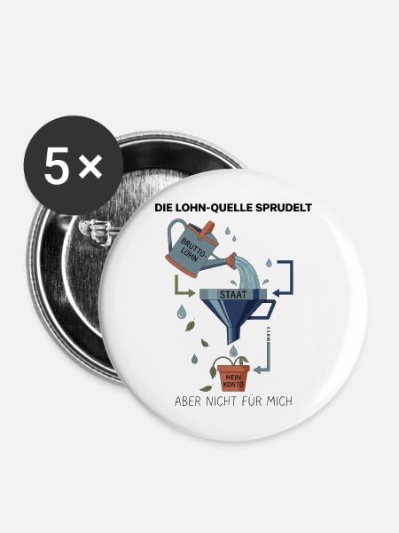 Der Staats Trichter - Buttons mittel 32 mm (5er Pack) - Weiß