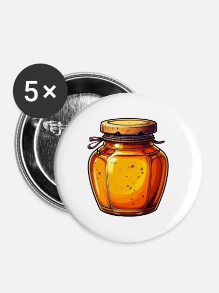 Honig - Buttons mittel 32 mm (5er Pack) - Weiß