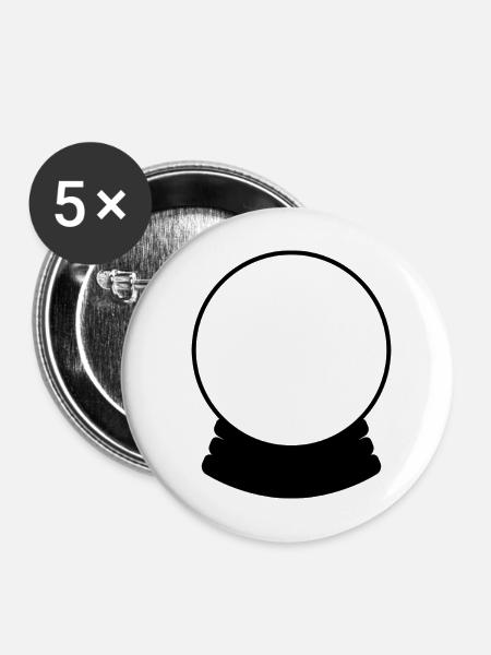 Kristallkugel - Buttons mittel 32 mm (5er Pack) - Weiß