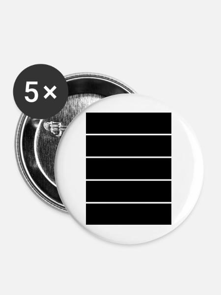 Minimalistische horizontale Linien - Buttons mittel 32 mm (5er Pack) - Weiß