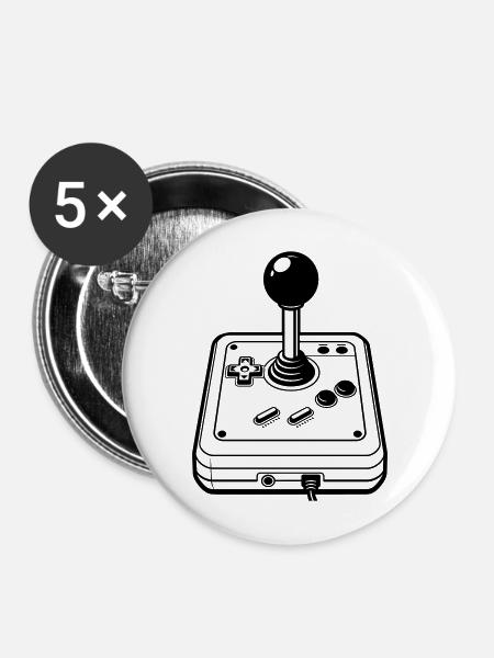 Retro-Joystick - Buttons mittel 32 mm (5er Pack) - Weiß