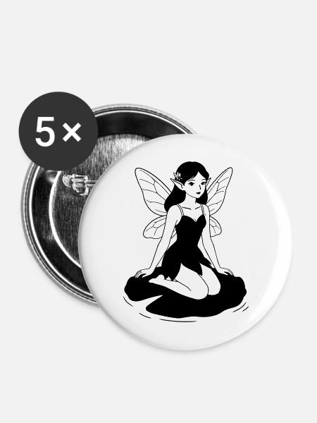 Fee - Buttons mittel 32 mm (5er Pack) - Weiß