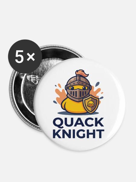 Quack-Ritter-Rüstungsente - Buttons mittel 32 mm (5er Pack) - Weiß