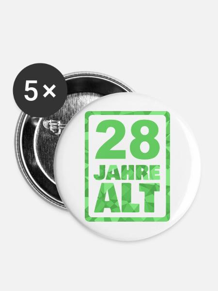 Alt 28 - Buttons mittel 32 mm (5er Pack) - Weiß