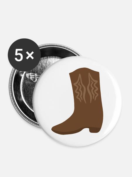 Western Boot Stitch Art - Buttons mittel 32 mm (5er Pack) - Weiß
