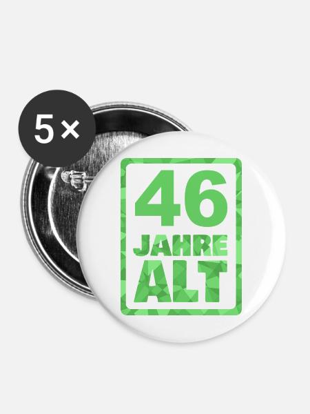 Alter 46 - Buttons mittel 32 mm (5er Pack) - Weiß