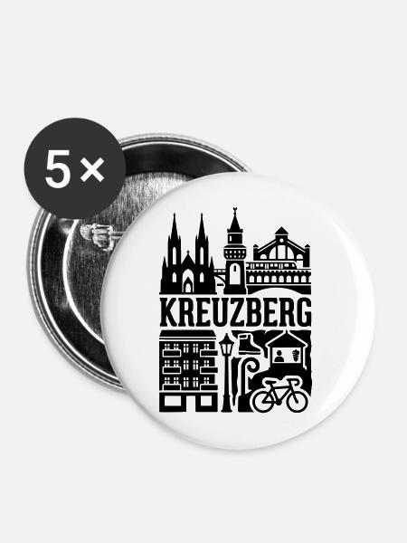 Berlin Kreuzberg in a Nutshell - Buttons mittel 32 mm (5er Pack) - Weiß