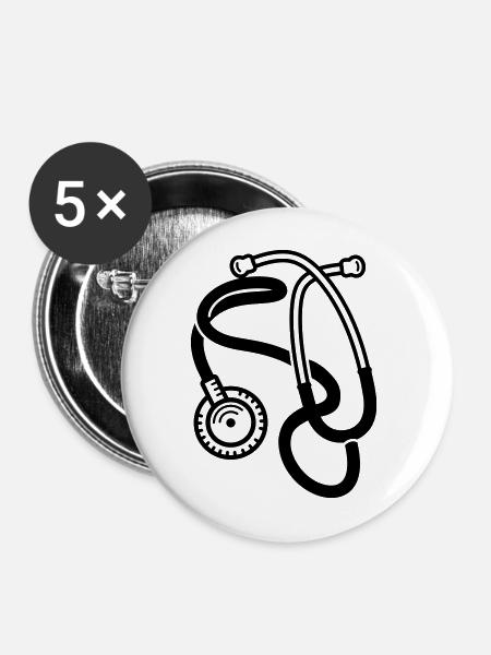 Stethoskop - Buttons mittel 32 mm (5er Pack) - Weiß