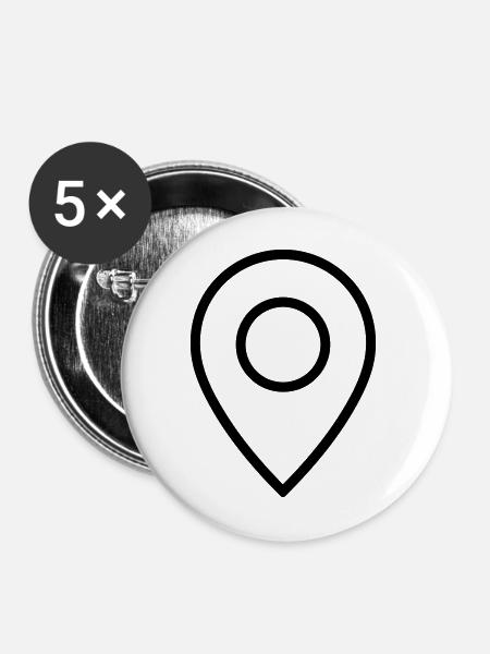 Lokalisierung - Buttons mittel 32 mm (5er Pack) - Weiß