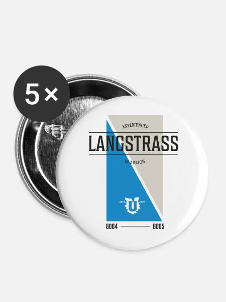 Zürich Langstrass Edition - Buttons mittel 32 mm (5er Pack) - Weiß