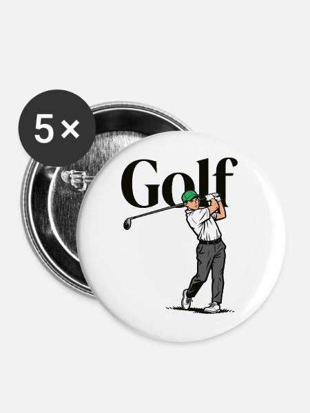 Golfsport - Buttons mittel 32 mm (5er Pack) - Weiß