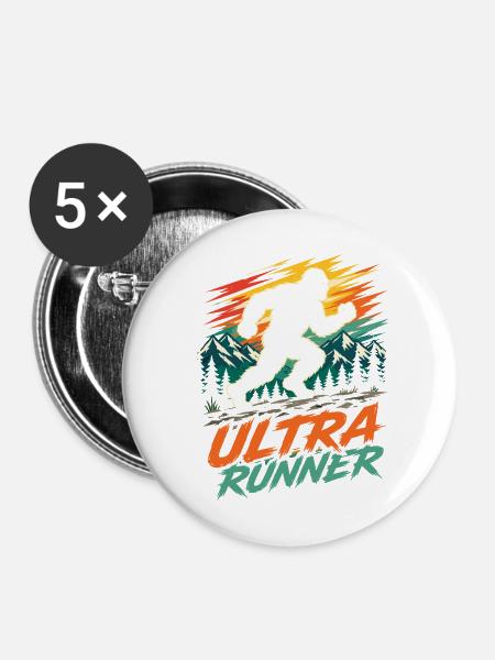 Ultra-Läufer - Buttons mittel 32 mm (5er Pack) - Weiß