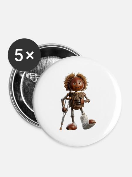 Hazelwood Robo Nut - Buttons mittel 32 mm (5er Pack) - Weiß