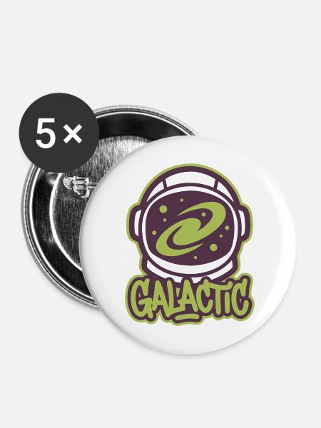Galaxie Astronautenhelm Logo - Buttons mittel 32 mm (5er Pack) - Weiß