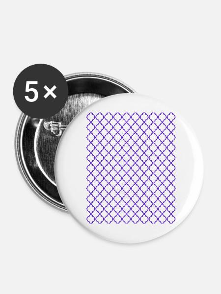 Lila Quatrefoil-Gitter Muster - Buttons mittel 32 mm (5er Pack) - Weiß