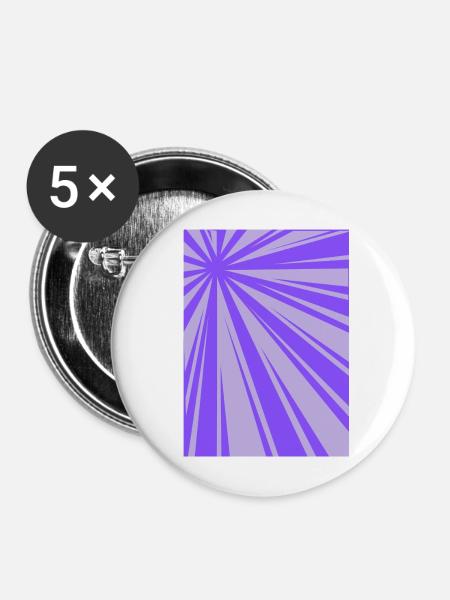 Violette Pulsationsgrafik - Buttons mittel 32 mm (5er Pack) - Weiß