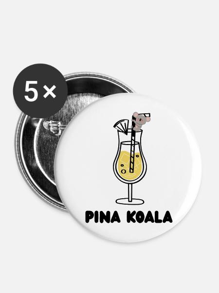 PINA KOALA - Buttons mittel 32 mm (5er Pack) - Weiß