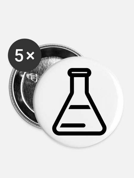 Fläschchen - Buttons mittel 32 mm (5er Pack) - Weiß