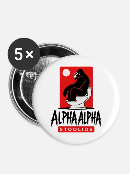 Aplha Alpha Stollios - Buttons mittel 32 mm (5er Pack) - Weiß