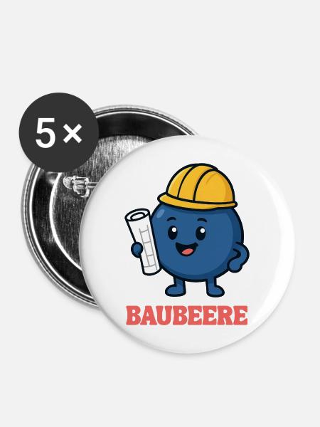 BAUBEERE - Buttons mittel 32 mm (5er Pack) - Weiß