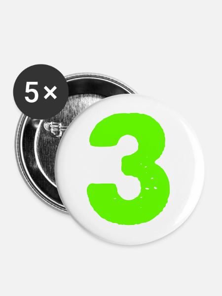 3 - Buttons mittel 32 mm (5er Pack) - Weiß