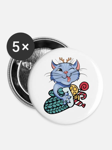 Adventszeit - Buttons mittel 32 mm (5er Pack) - Weiß