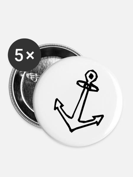 Anker - Buttons mittel 32 mm (5er Pack) - Weiß