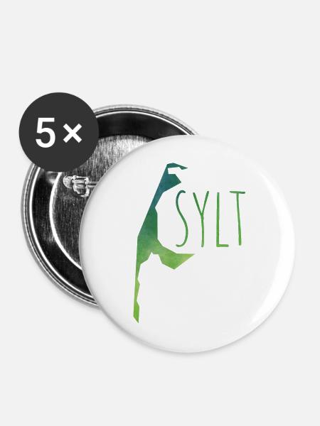 sylt - Buttons mittel 32 mm (5er Pack) - Weiß