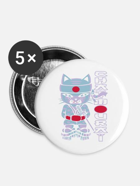 Chat mouraï flex - Buttons mittel 32 mm (5er Pack) - Weiß